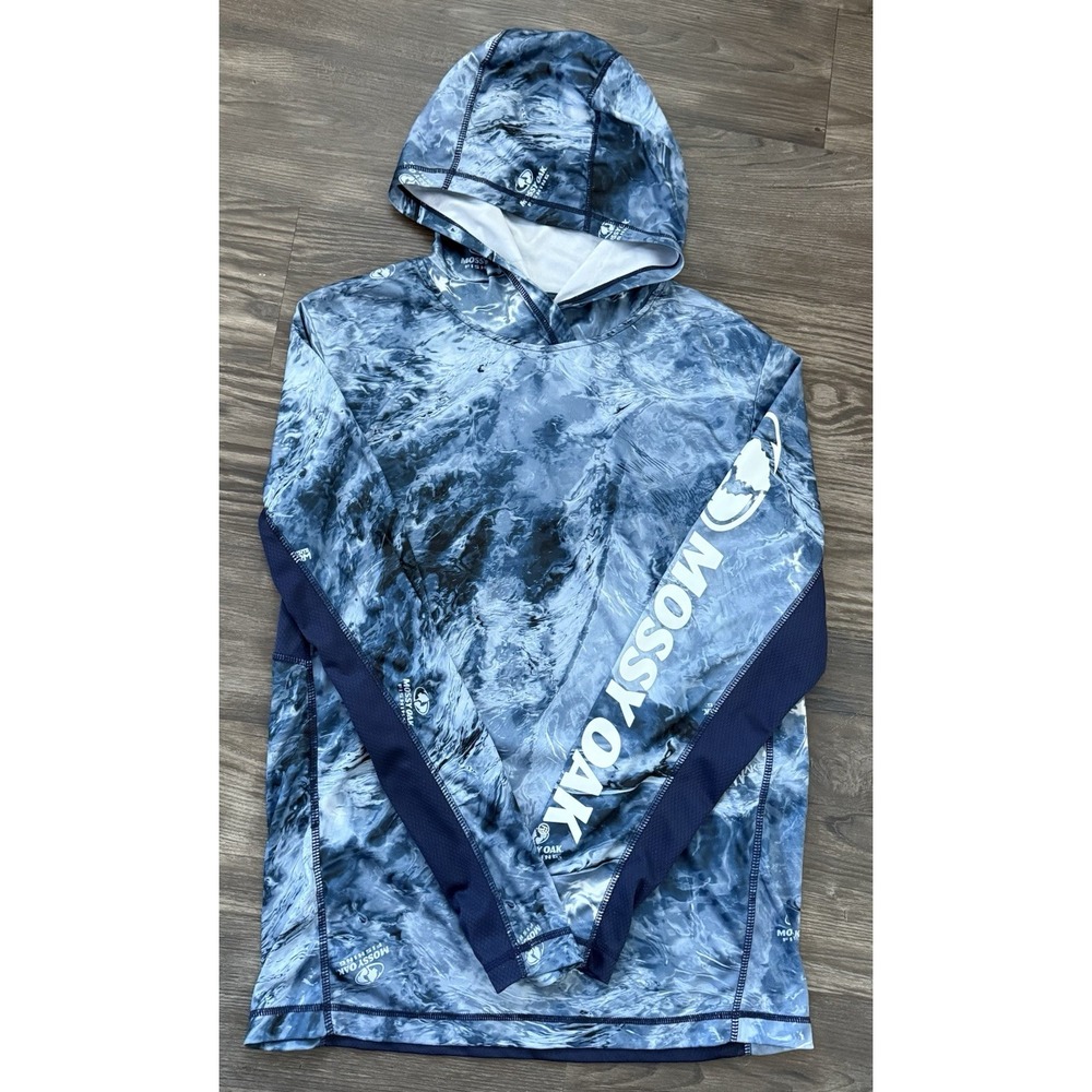 Mossy Oak Fishing Pullover Performance Hoodie‎ Size Small Wakeform Highseas